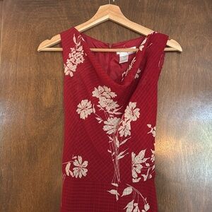 Vintage floral red maxi dress